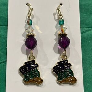 🌻3/$15 Mardi Gras Charm Earrings-NWOT